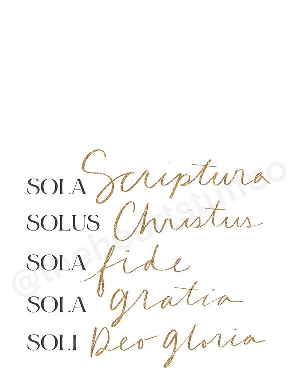 5 Solas Gold Lettered Print